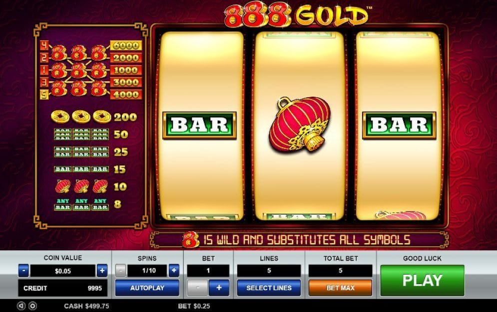 888 Gold online Spielautomat