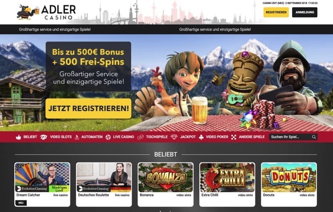Adler Casino Erfahrungen – großartiger Service und einzigartige Spiele!
