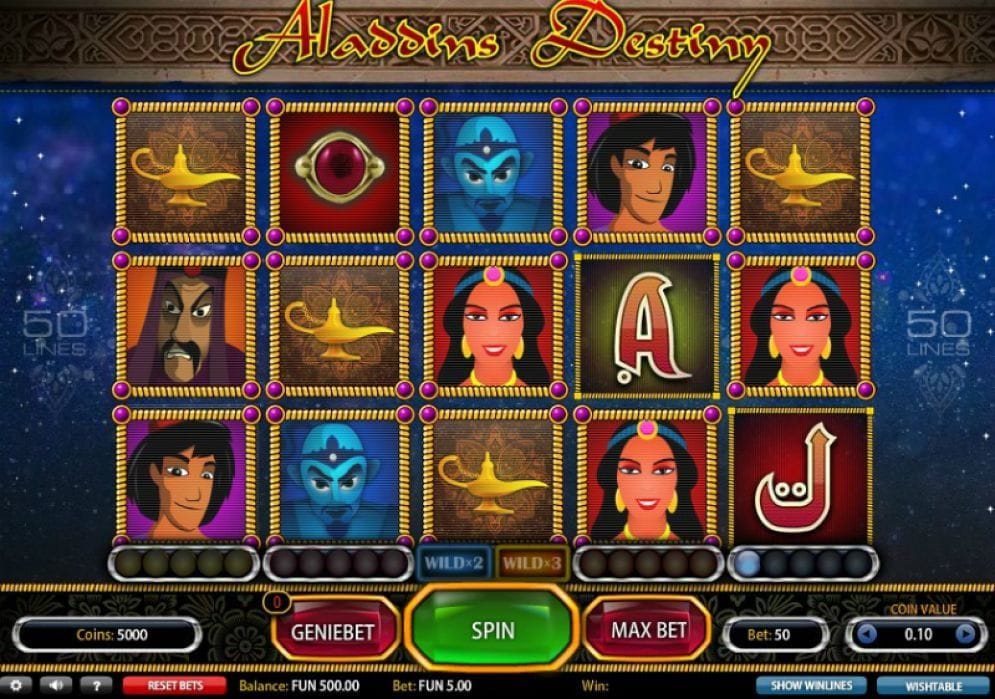 Aladdins Destiny online Slotmaschine