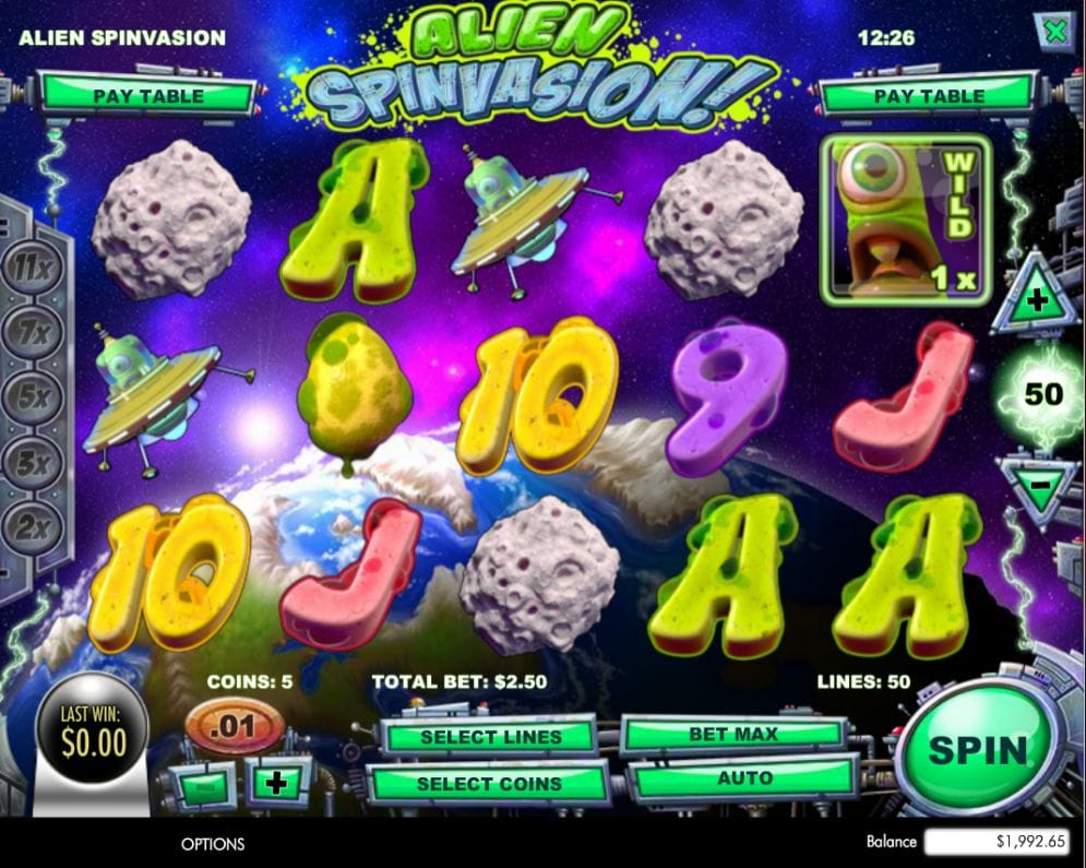 Alien Spinvasion Casino Spiel