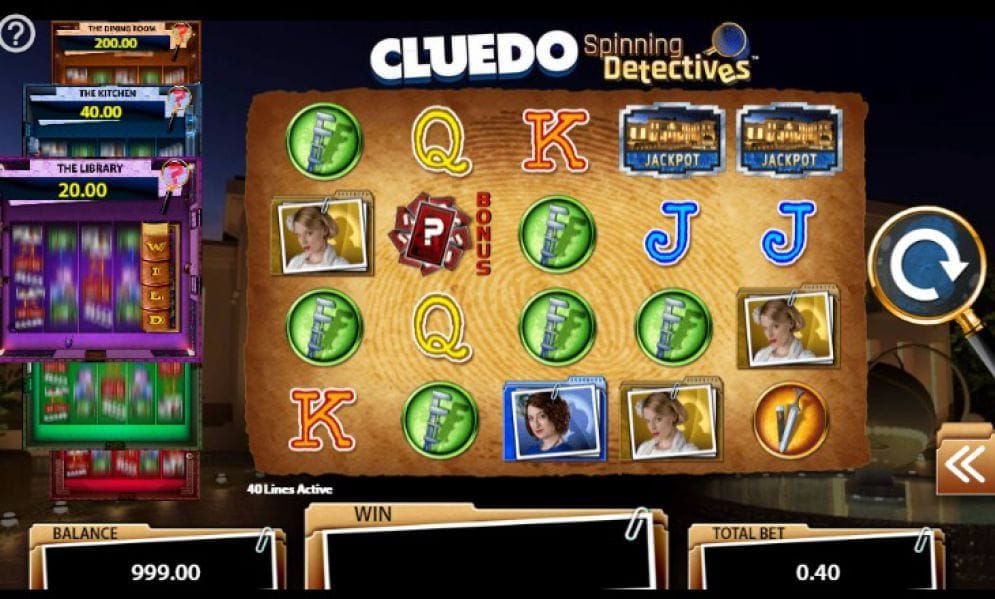 Cluedo Spinning Detectives online Spielautomat