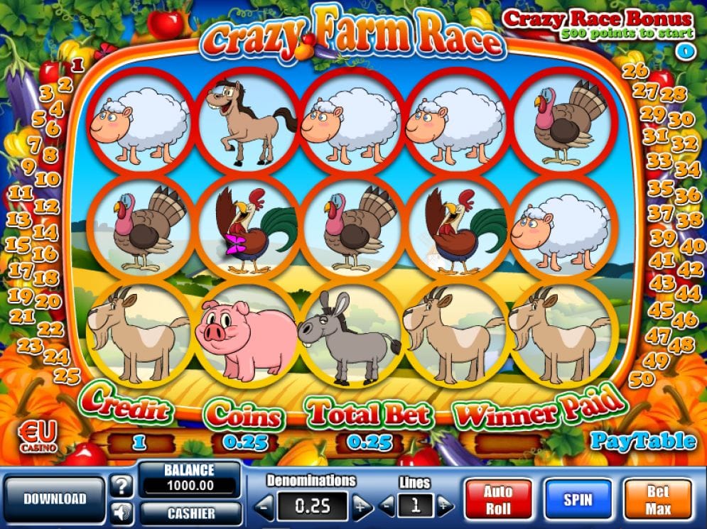 Crazy Farm Race online Geldspielautomat