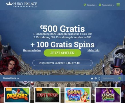 500€ Bonus und 100 FREISPIELE