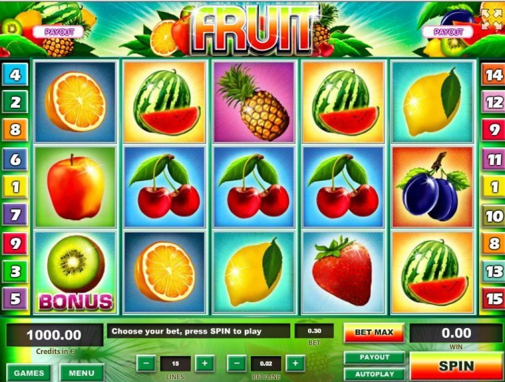 Fruit online Casino Spiel