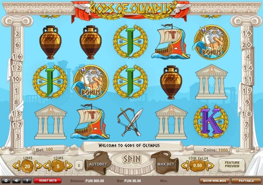 Gods of Olympus online Casino Spiel