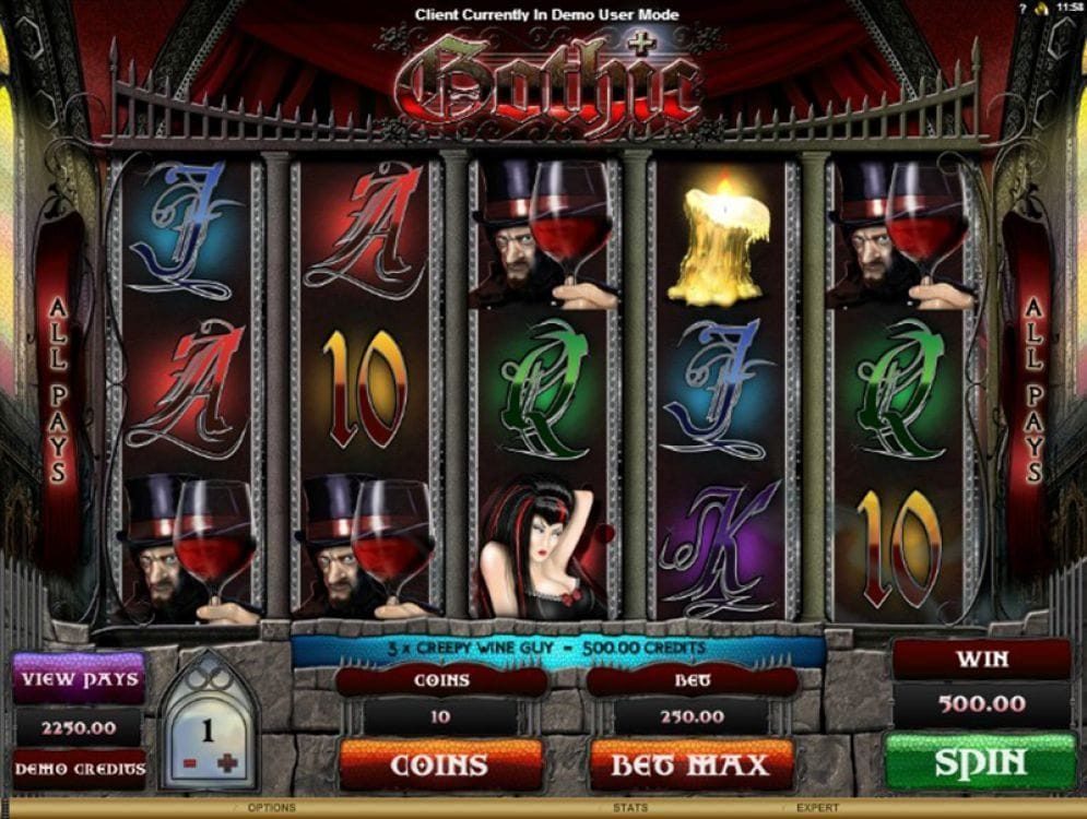 Gothic online Casino Spiel