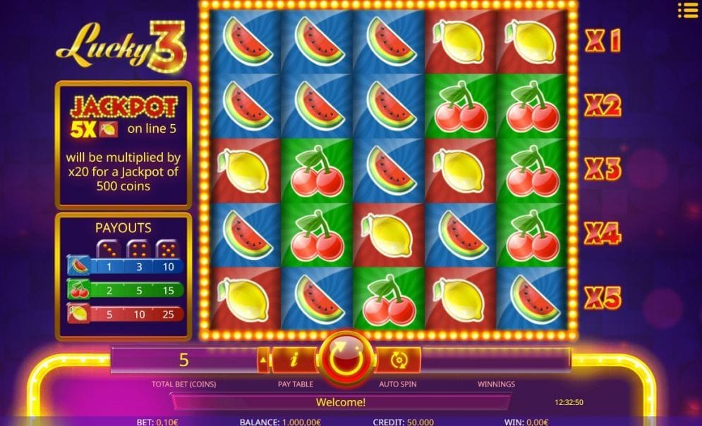 Lucky 3 online Spielautomat