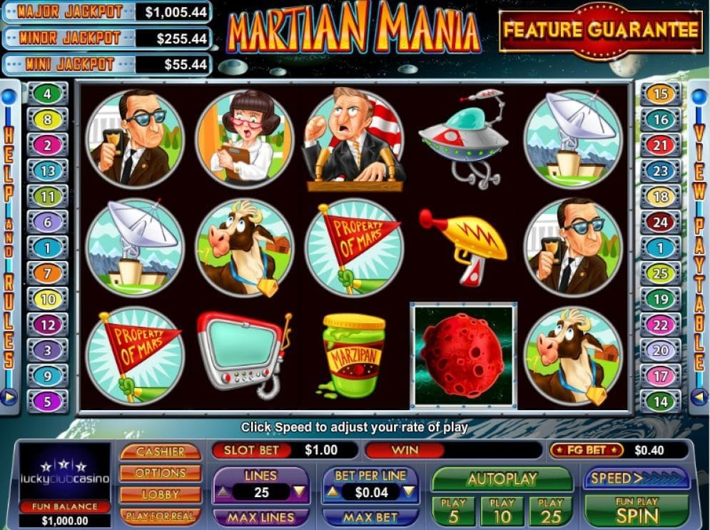 Martian Mania online Spielautomat