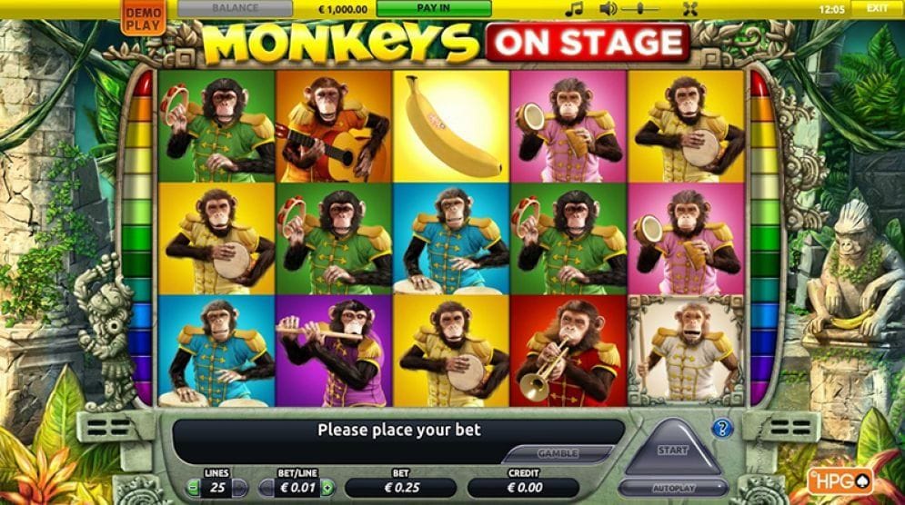 Monkeys On Stage online Geldspielautomat