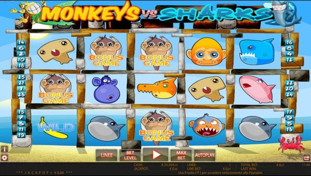 Monkeys VS Sharks Spielautomat