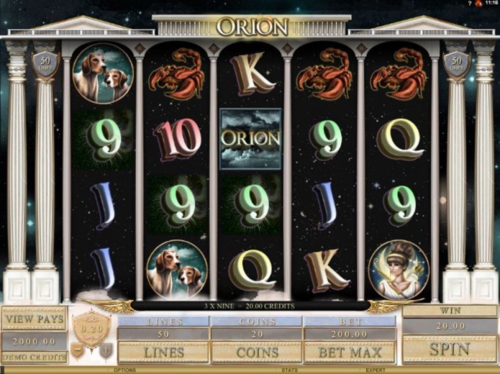 Orion online Spielautomat