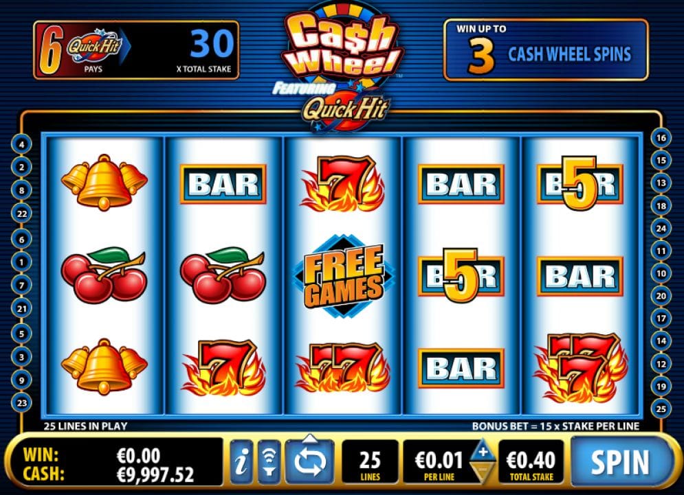 Quick Hit Cash Wheel online Casino Spiel