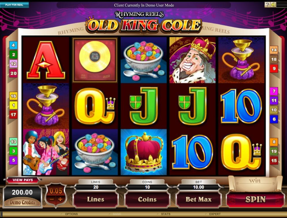Rhyming Reels Old King Cole online Slotmaschine
