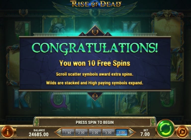 Book of Dead 2: Rise of Dead 10 Free Spins