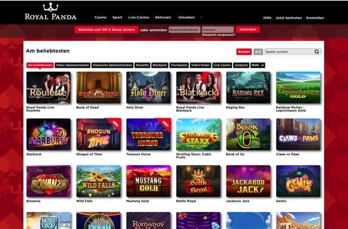 Royal Panda Casino – Boni, Spiele und Zahlungen