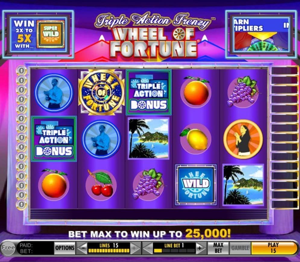 Triple Action Frenzy Wheel Of Fortune online Video Slot