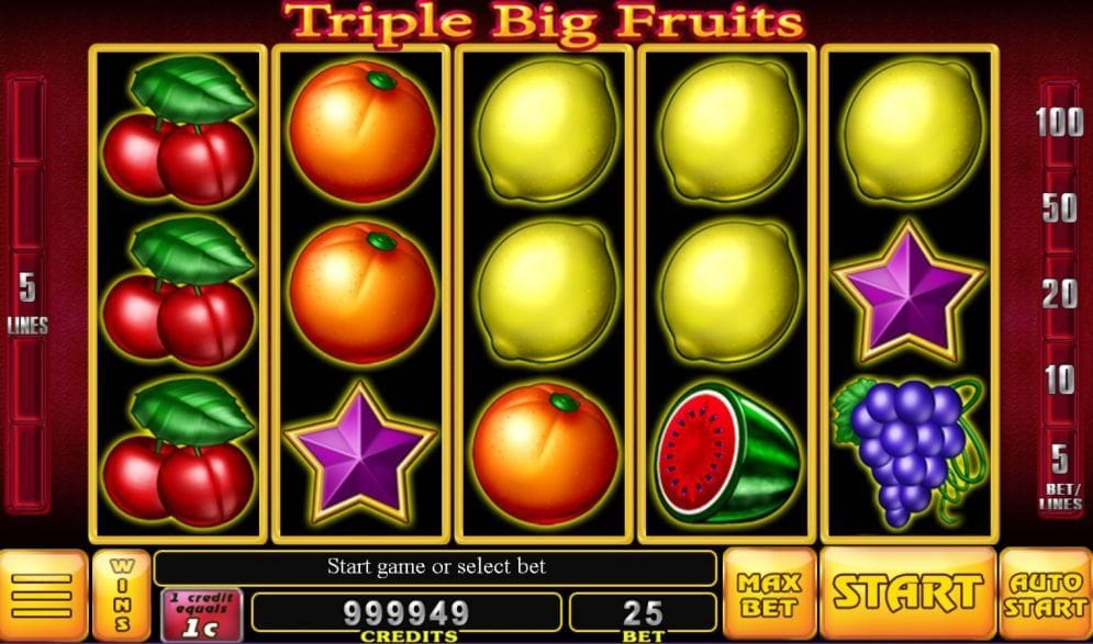 Triple Big Fruits online Geldspielautomat